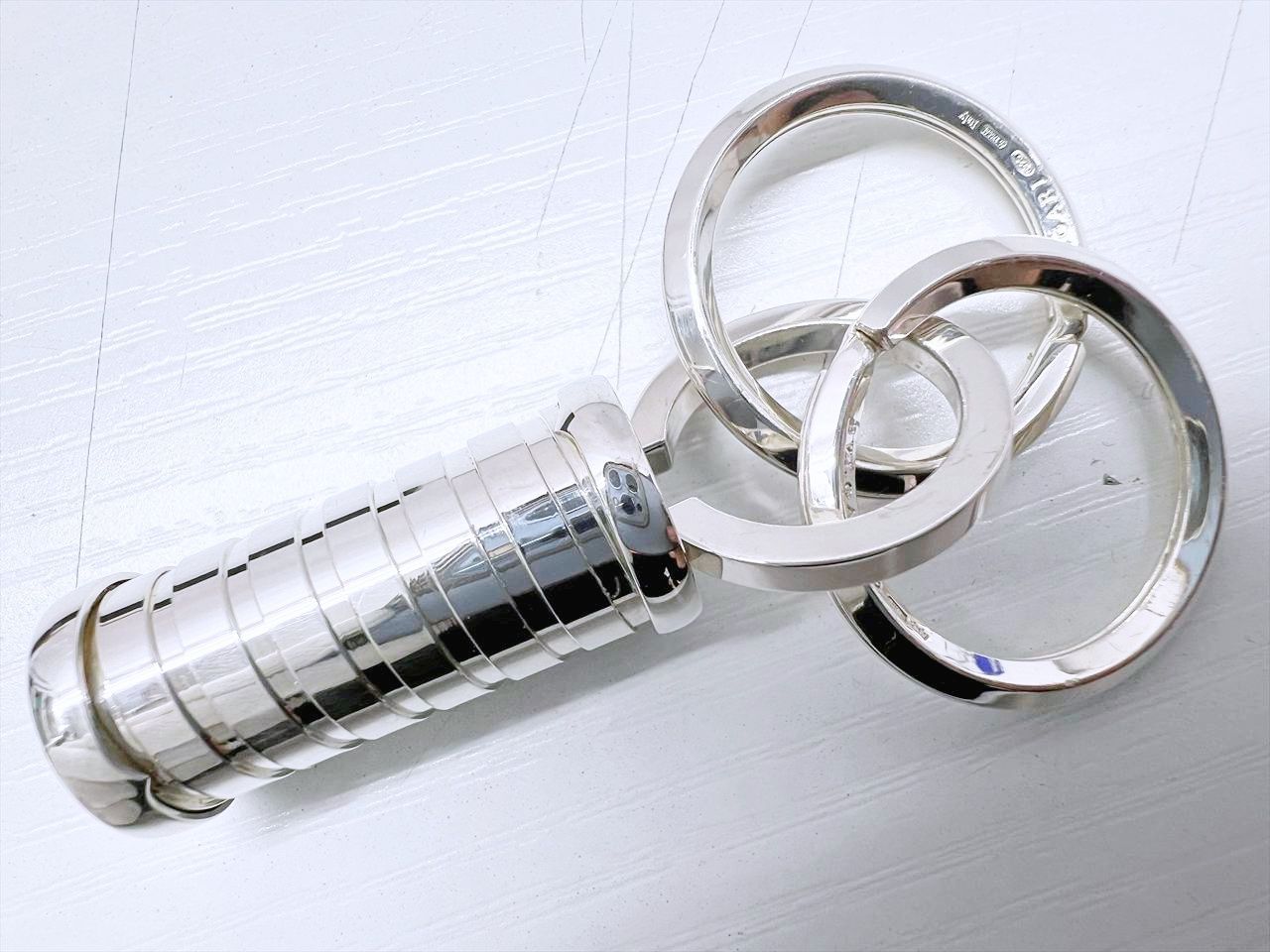 レア 美品 BVLGARI ブルガリ SV925 ビーゼロワン キーリング