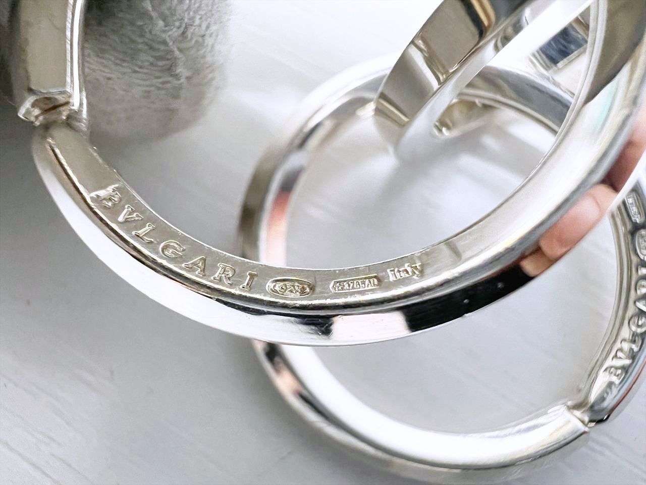 レア 美品 BVLGARI ブルガリ SV925 ビーゼロワン キーリング