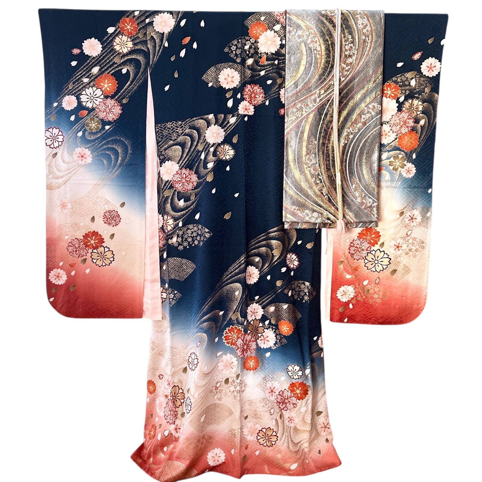 振袖 着物やまと誂製 作家物 正絹 金彩 フルセット 6点 長襦袢 袋帯