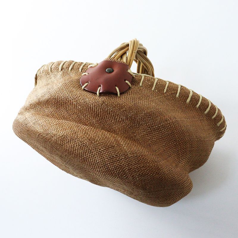 エバゴスかばん美品 美品 エバゴス ebagos 被せ付き かごバスケット ｜ナチュラル ワン