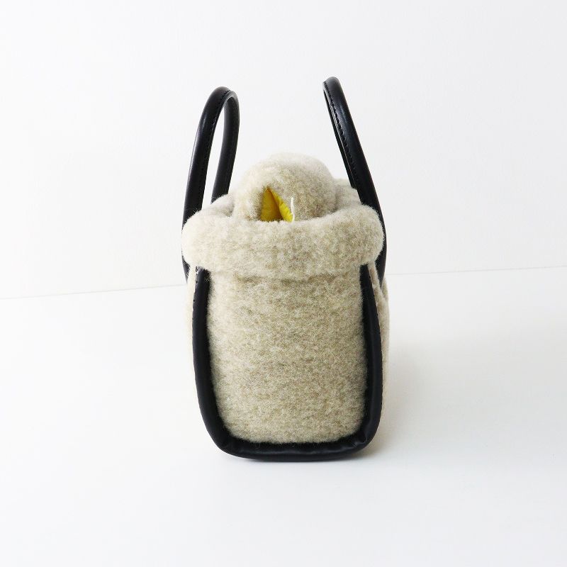 お値下げ*美品*ebagos*ウールボア・フルグローブ・キューブトート*S 極美品 2023AW エバゴス ebagos ウールボア・フルグローブ・キューブ