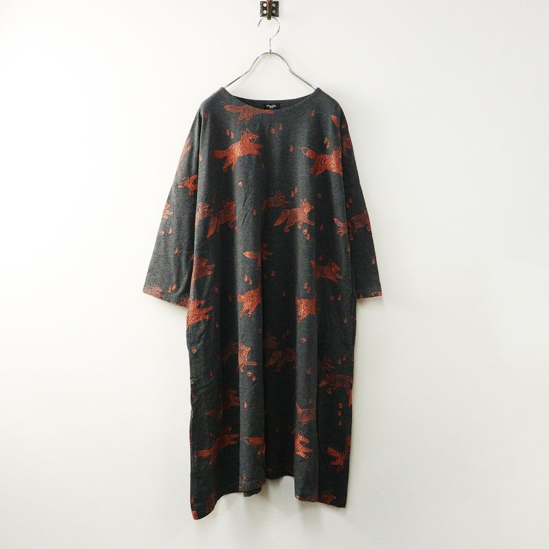 完売品 マーブルシュッド ロングワンピース 刺繍 マーブルシュッド marble SUD EMB Kitsune 刺繍 ロングワンピース