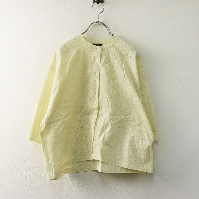 2024SS マーブルシュッド marble SUD りんご柄 バンドカラー シャツ