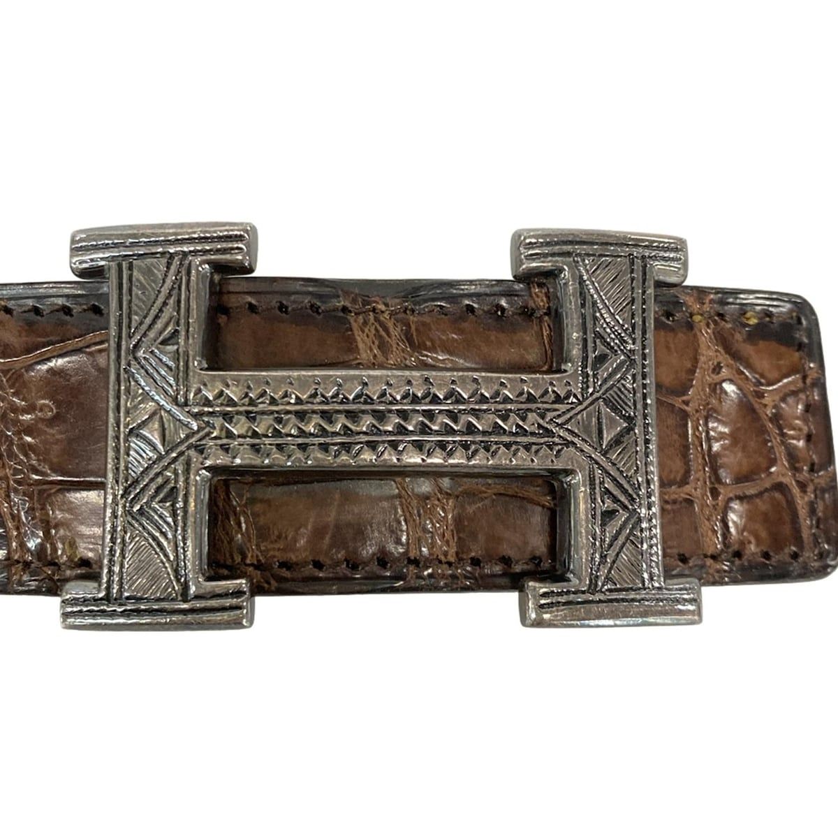 HERMES(エルメス) ベルト 90 Hベルト/トゥアレグ ダークブラウン