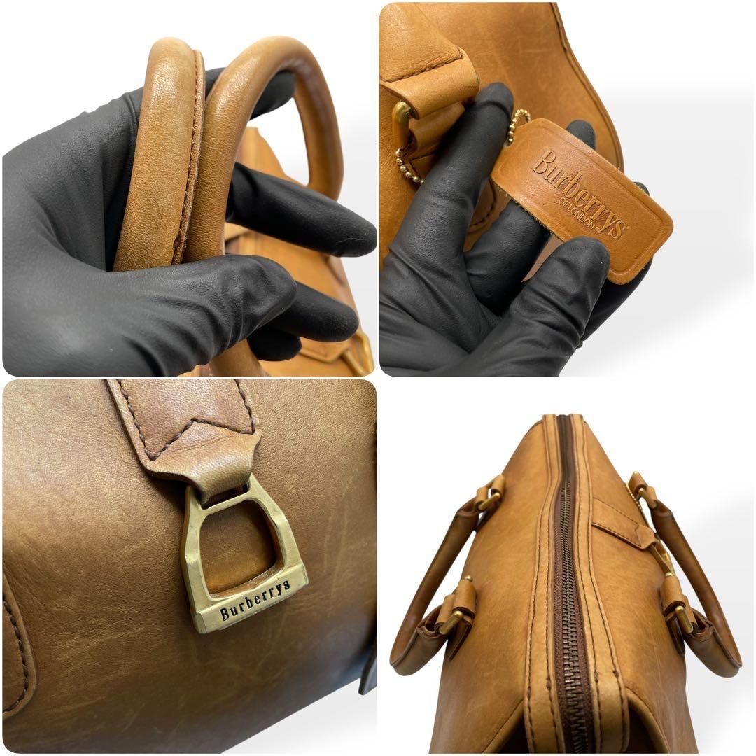 良品 Burberrys 希少 ヴィンテージ ボストンバッグ レザー ブラウン