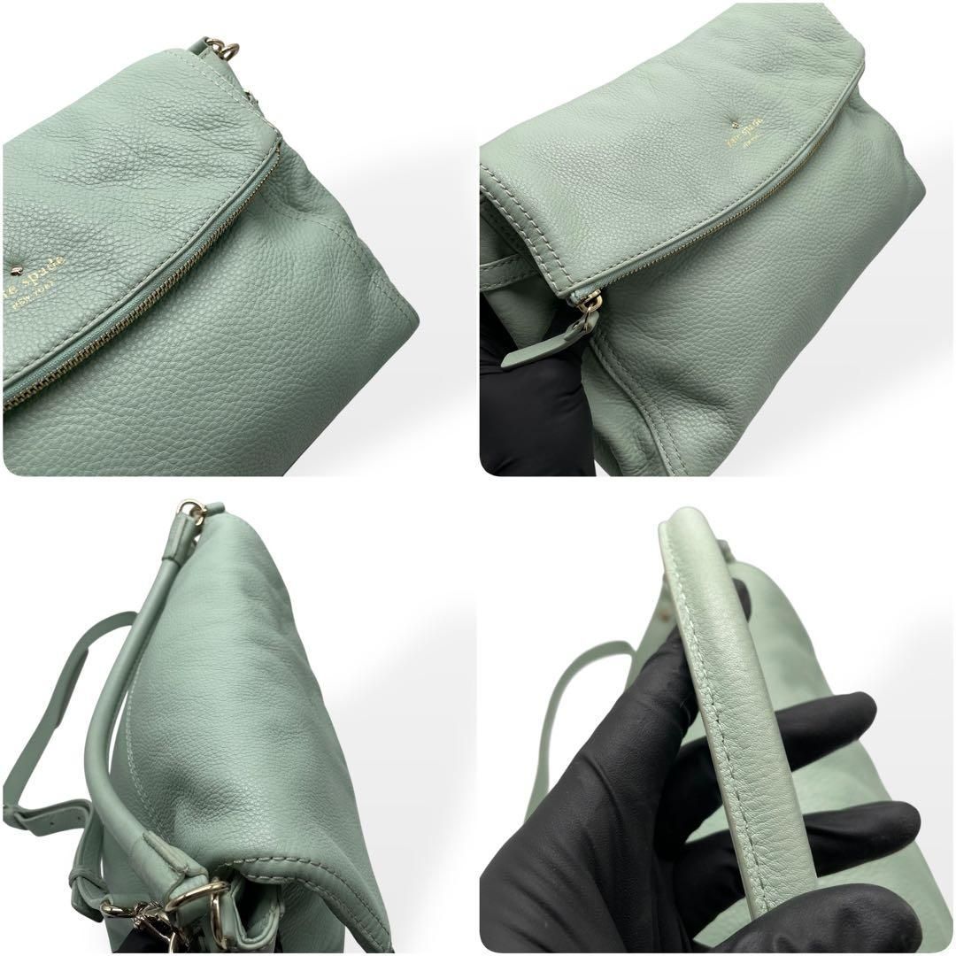 極美品 Kate Spade 2way ショルダーバッグ ハンドバッグ グリーン 