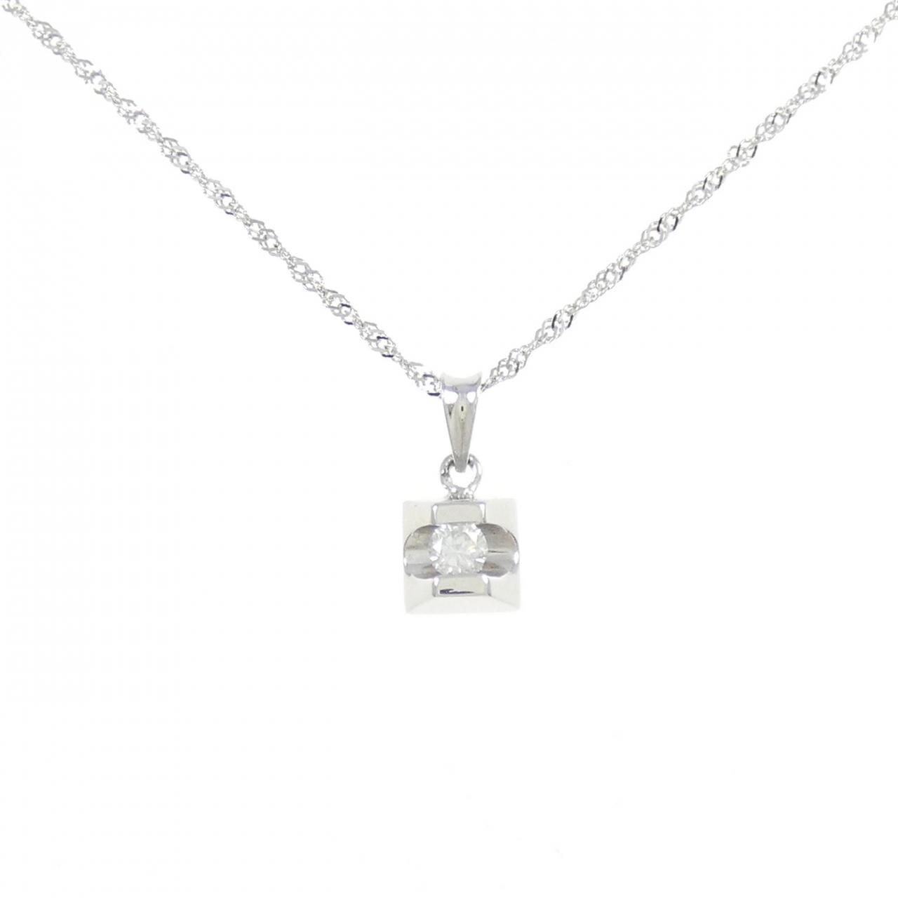 18KWG/750WG ダイヤモンド ネックレス 0.10CT - メルカリ