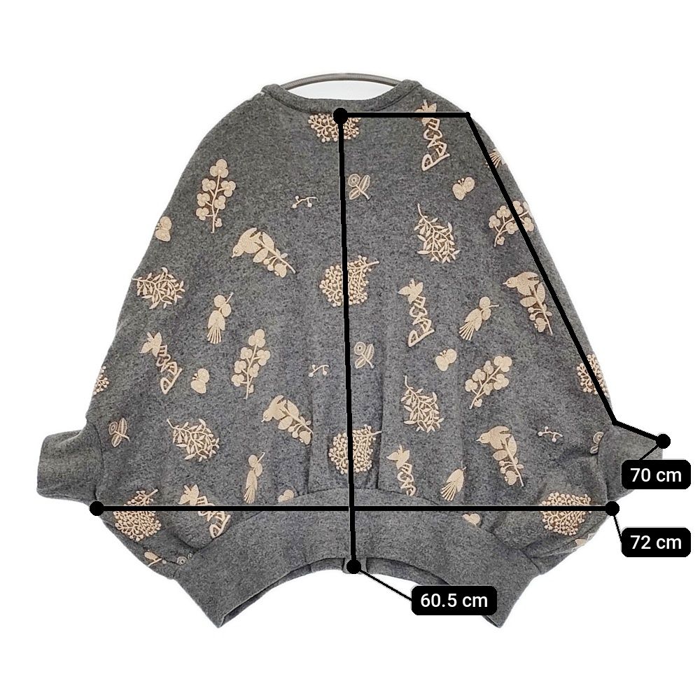 mina perhonen  diamond ニット38 mina perhonen forest parade ra8583 サイズ38 刺繍 ケープ ニット