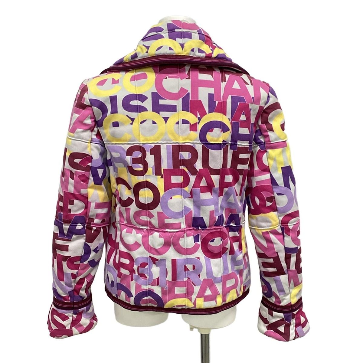 CHANEL バックロゴ ジップアップ ブルゾン ジャケット ジャージ 40 CHANEL バックロゴ ジップアップ ブルゾン ジャケット ジャージ 40