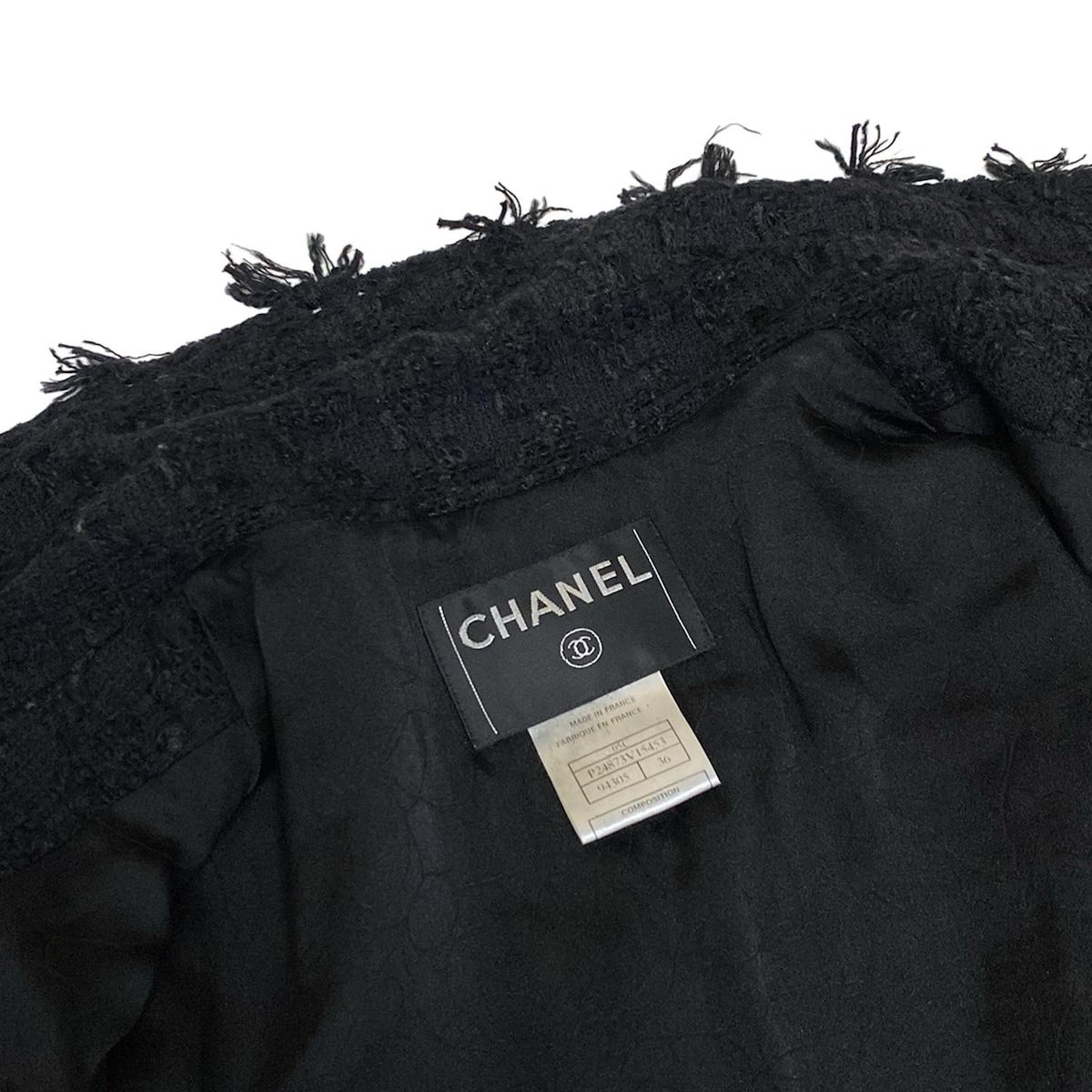 CHANEL 黒 ジャケット Mサイズ CHANEL(シャネル) ジャケット サイズ36 S レディース P24873 黒