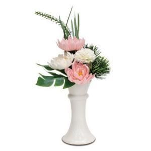 【新品・3営業日で発送】ポピー名古屋(Poppy Nagoya) ソープフラワー お供え和風 陶器ポット 2カラー(18個アソート)クリアケース入り 色指定可 (S-124PK)【入数:18】