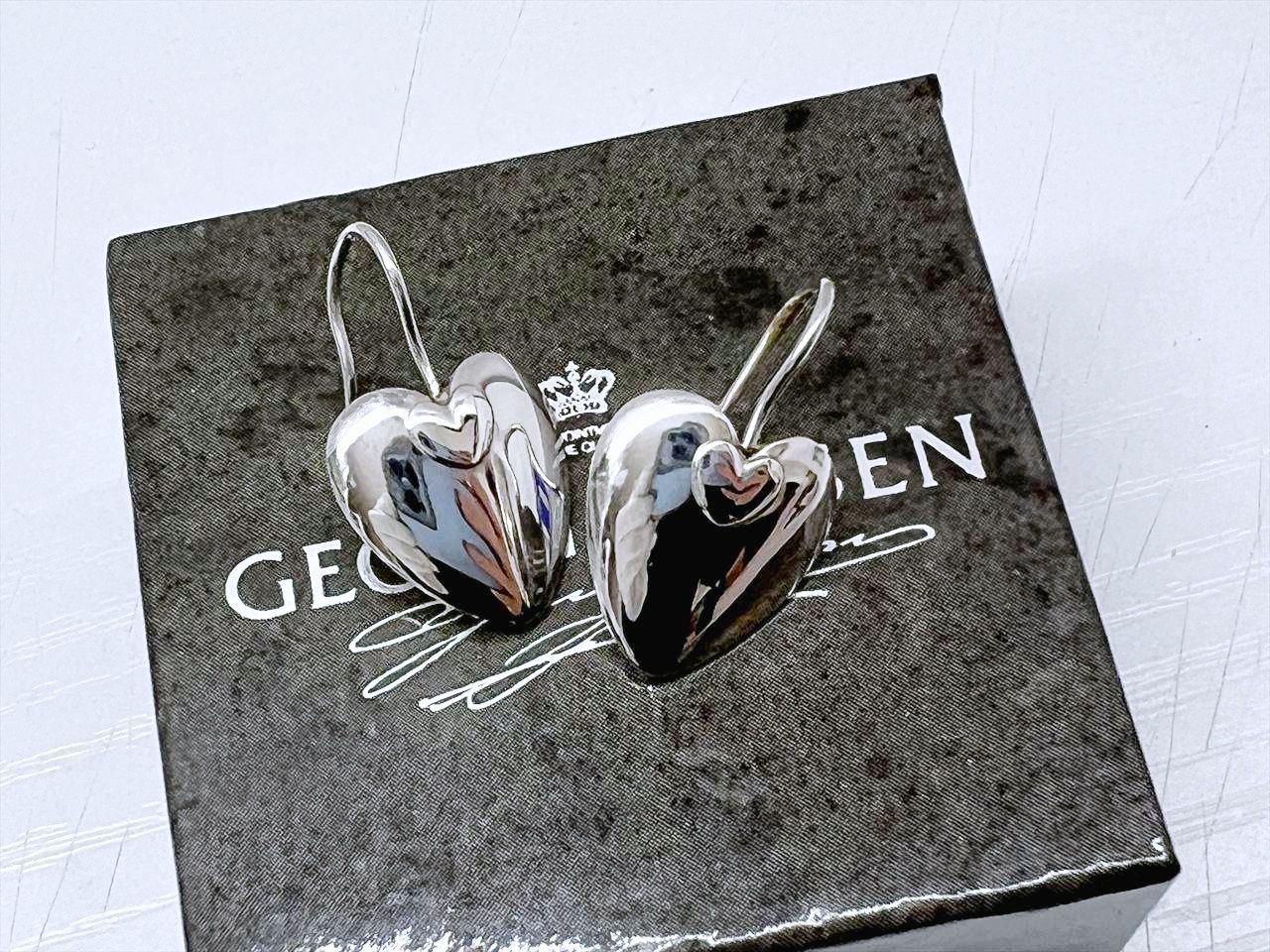 美品 Georg Jensen ジョージジェンセン 187 SV925 ハート フック