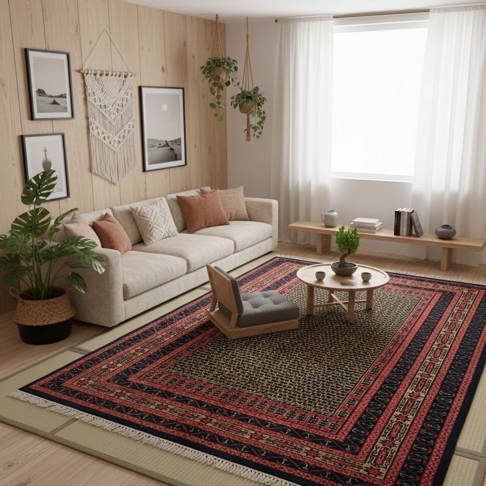 トライバルラグ トルキャマン産 本物 手織り絨毯 ペルシャ絨毯