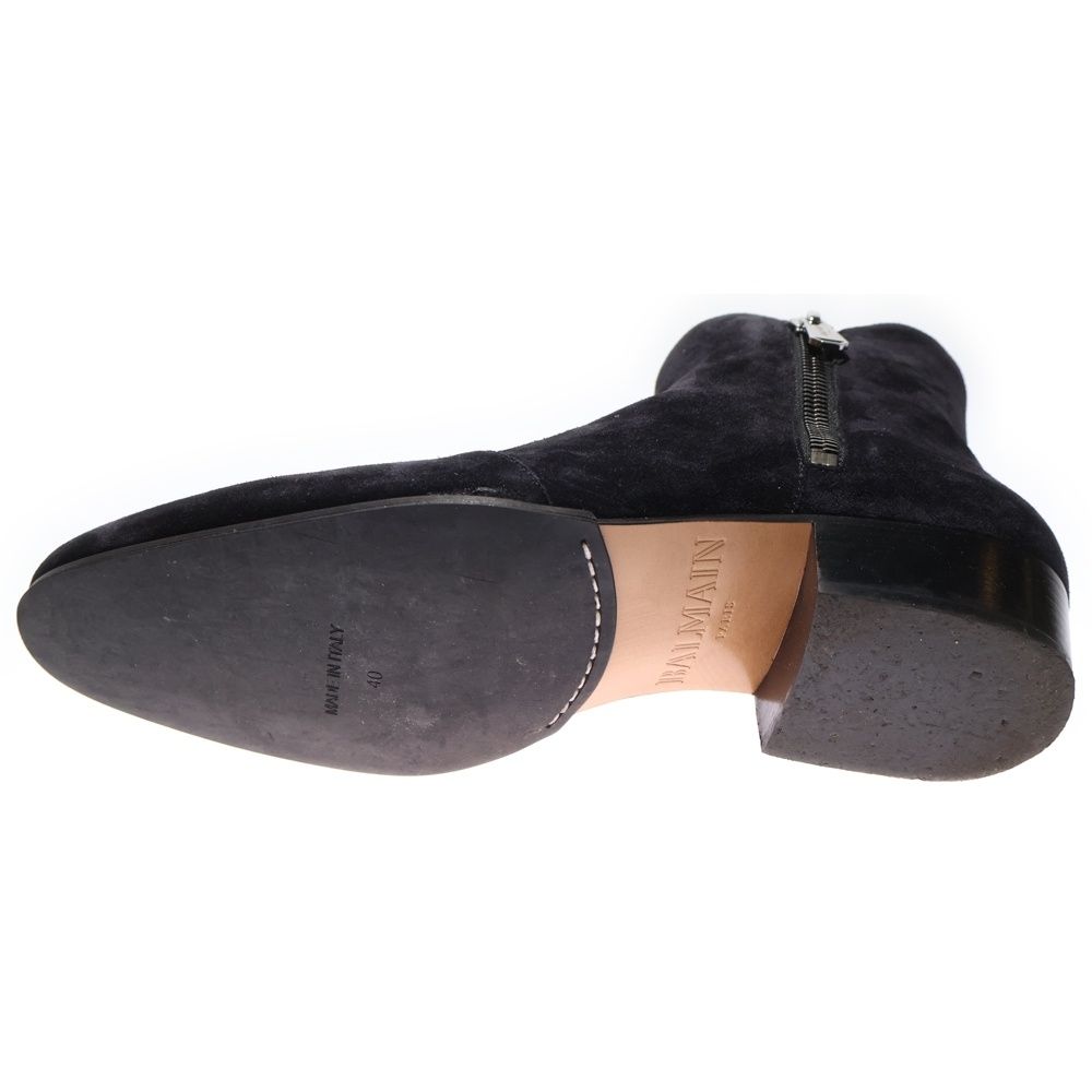 BALMAIN　スエードブーツ　40 BALMAIN (バルマン) SUEDE BOOTS ダブルサイドジップ スエード ヒール