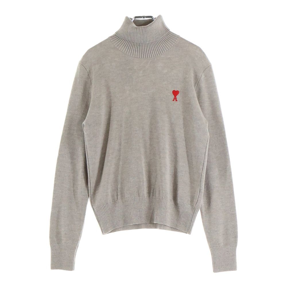 ami paris (アミパリス) ハートロゴ刺繍 タートルネックニットセーター
