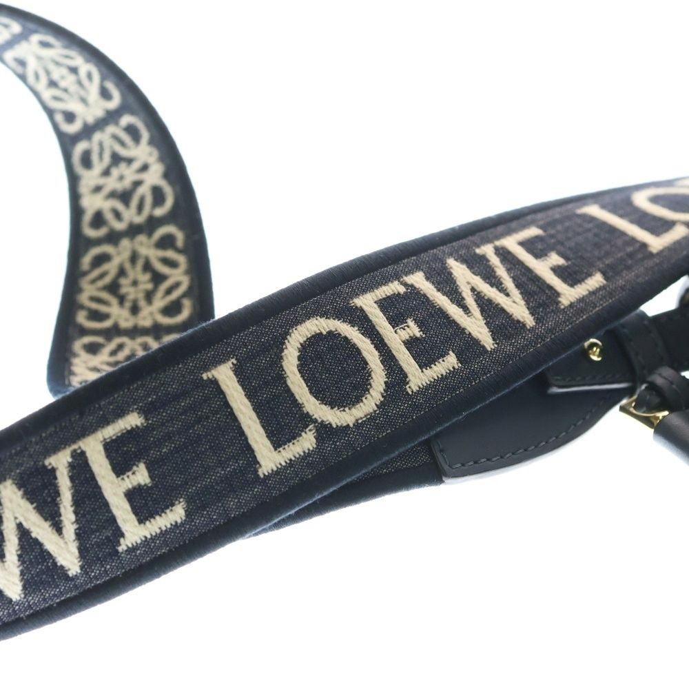 早い者勝ち！ LOEWE ロエベ ショルダーバッグ アナグラム レザー ネイビー LOEWE (ロエベ) アナグラム ゲート デュアル ミニ レザーショルダー