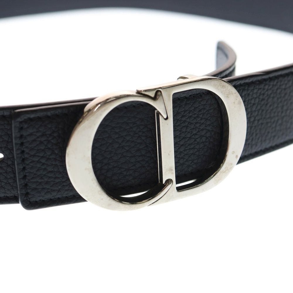 DIOR (ディオール) CDアイコン ロゴバックル レザーベルト ブラック