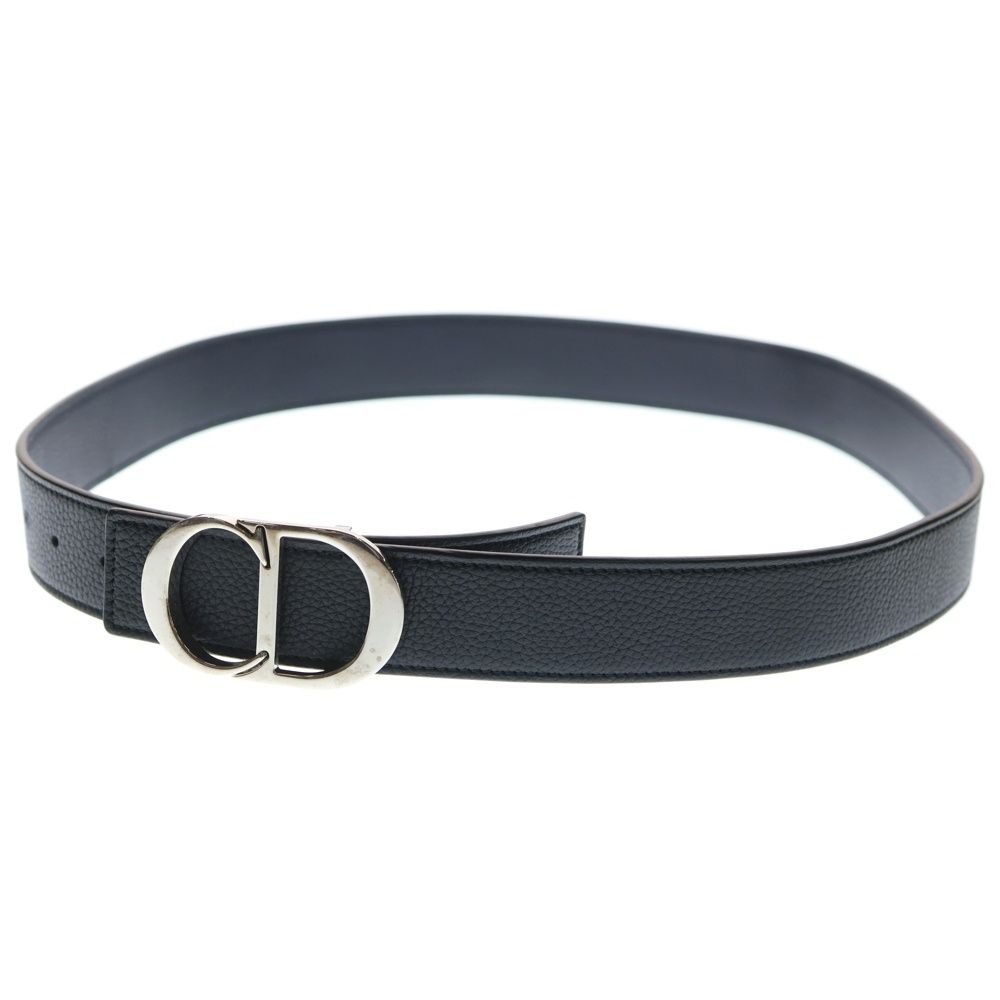 DIOR (ディオール) CDアイコン ロゴバックル レザーベルト ブラック