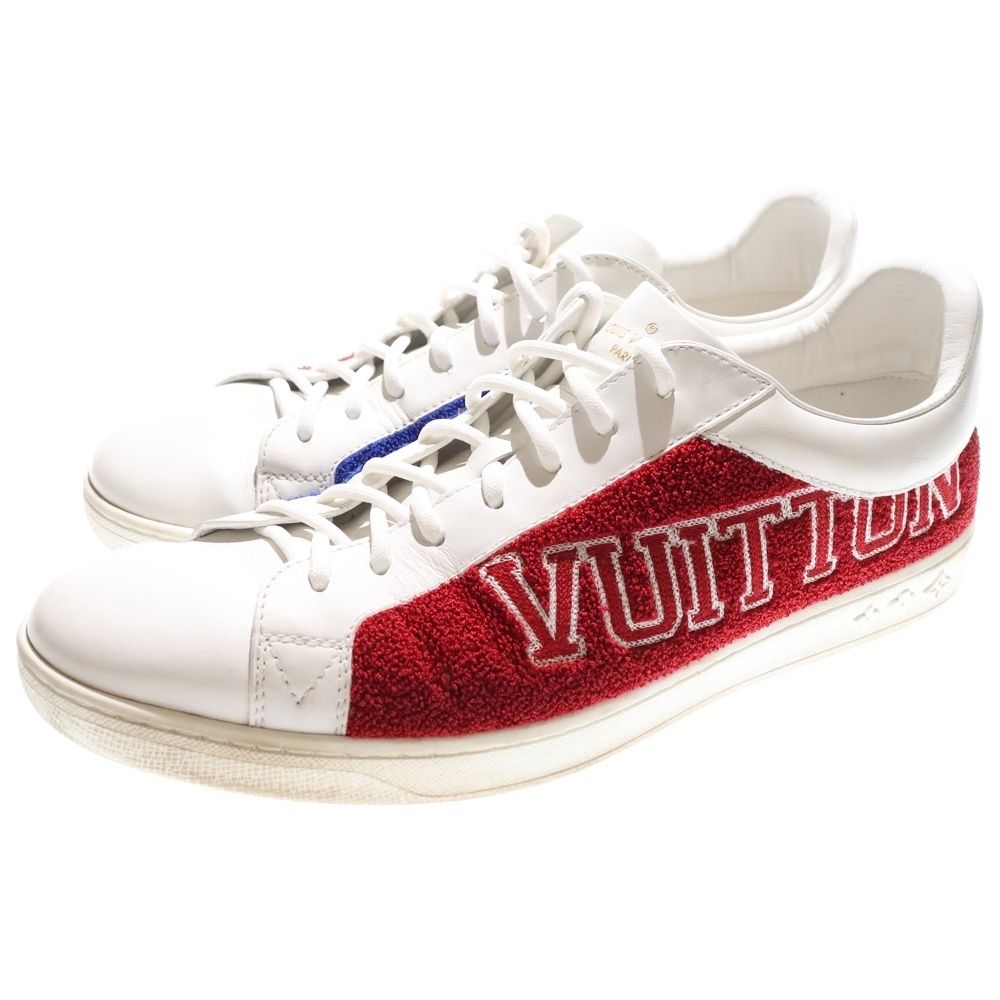 チョロ吉 ルイヴィトン　ルクセンブルグライン スニーカー ブルー LOUIS VUITTON (ルイヴィトン) ルクセンブルグライン ロゴ刺繍 パイル