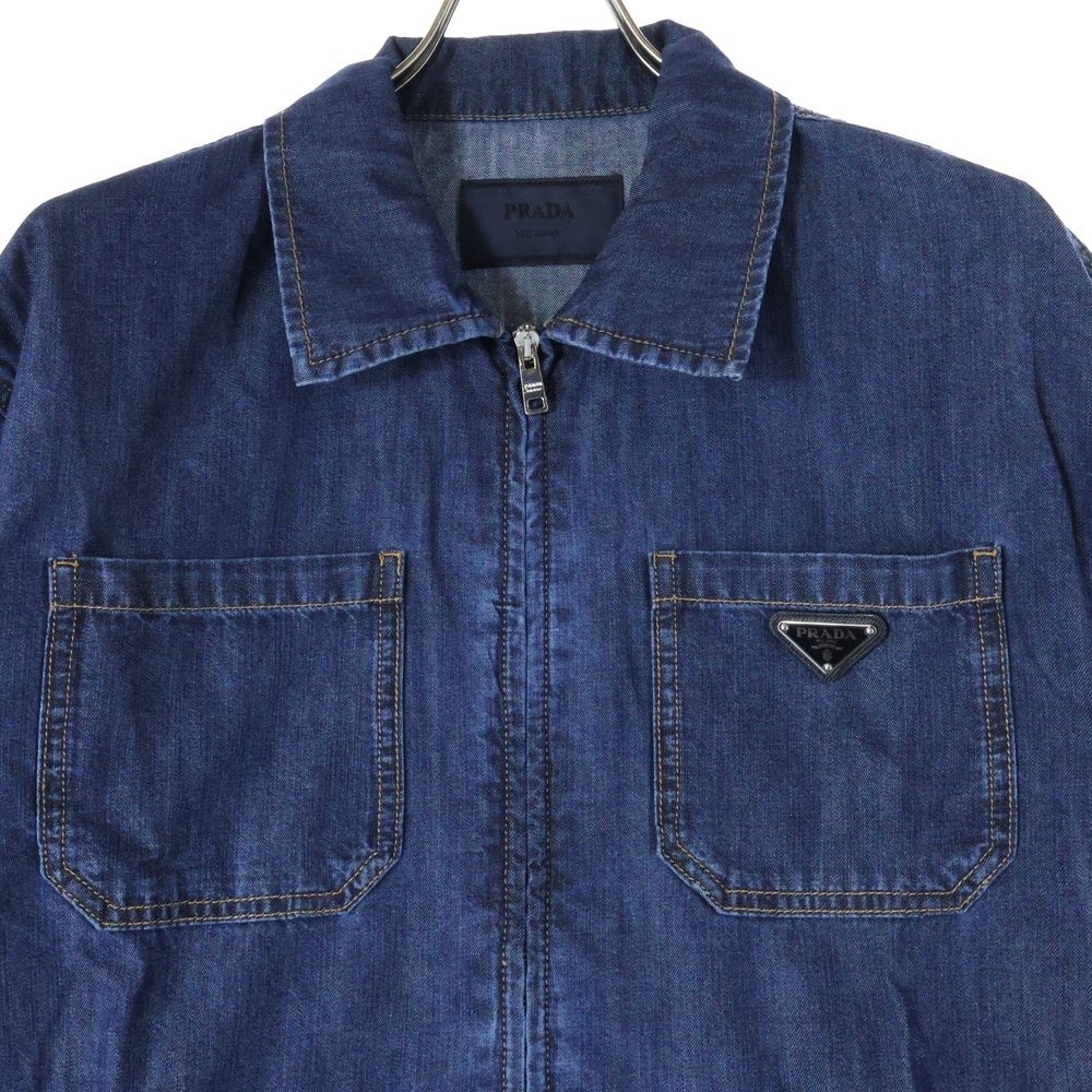 プラダ デニムジャケット フロントポケット付き PRADA（プラダ）デニムジャケット 青 サイズ:XL メンズ/2200634540011