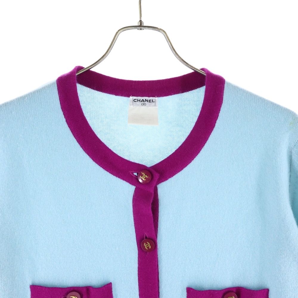 CHANEL (シャネル) 95AW ココマークボタン バイカラー カシミヤニット