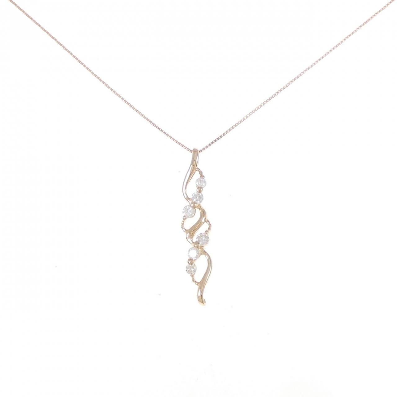 K14PG/K10PG ダイヤモンド ネックレス 0.20CT - メルカリ