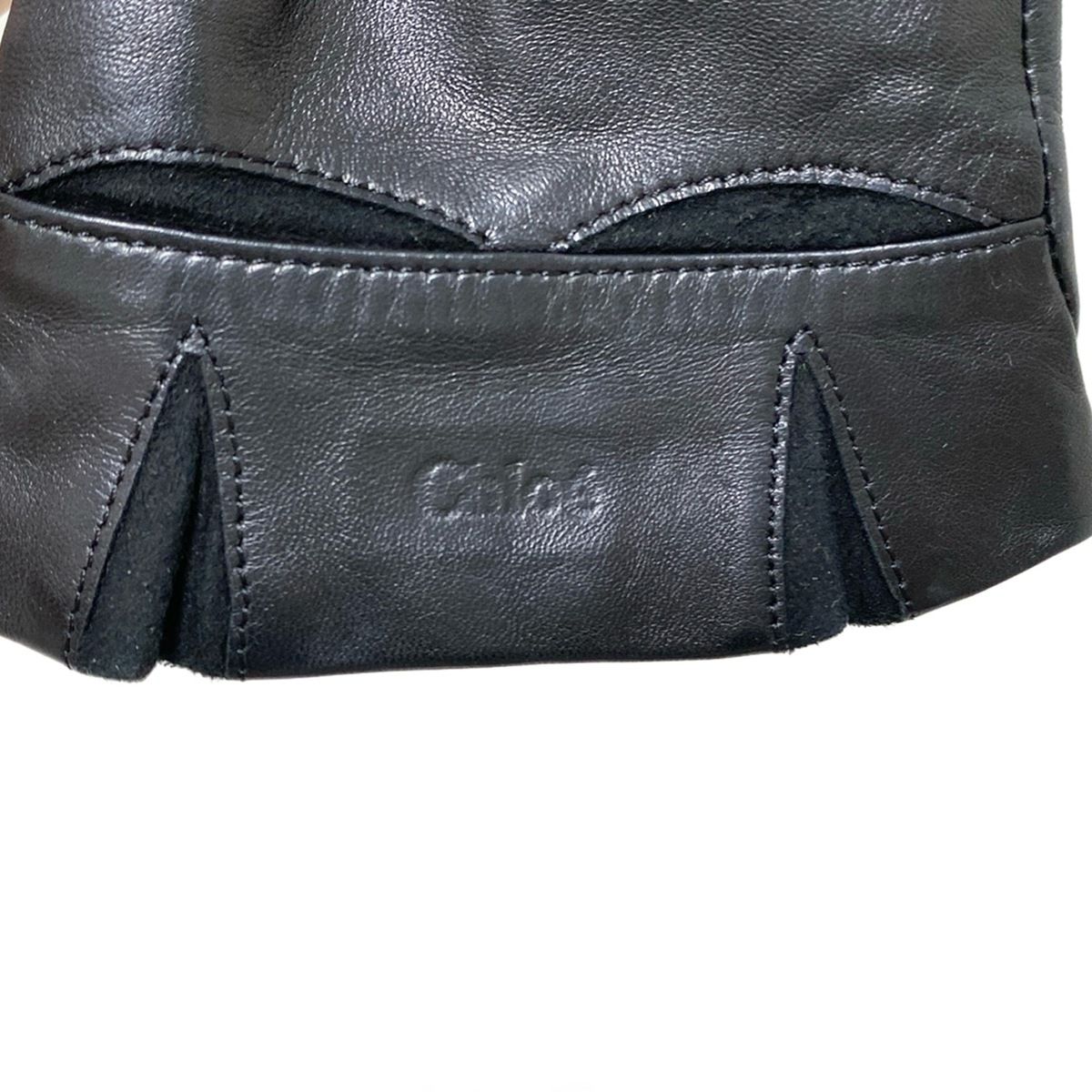 Chloe(クロエ) 手袋 レディース - 黒 レザー - メルカリ