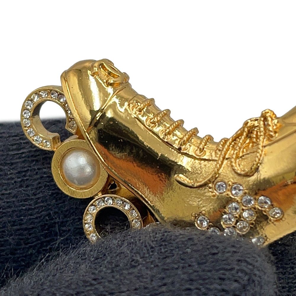 シャネル ピアス ココマーク ローラースケート ラインストーン メタル