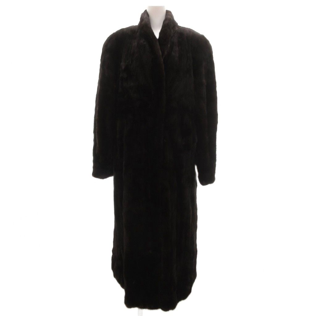 ブラックグラマ BLACKGLAMA ミンクファー ロング コート 毛皮 ダーク