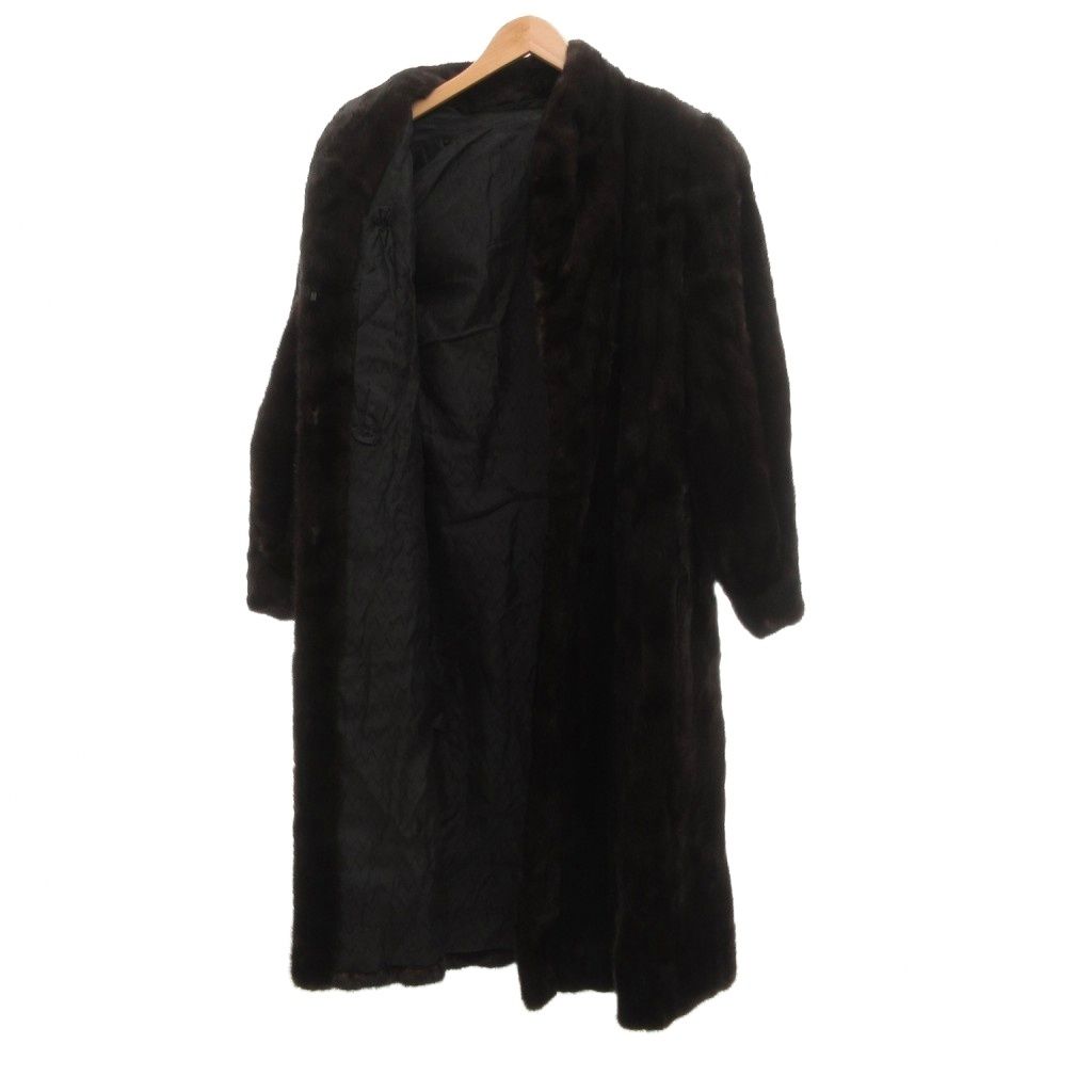 ブラックグラマ BLACKGLAMA ミンクファー ロング コート 毛皮 ダーク