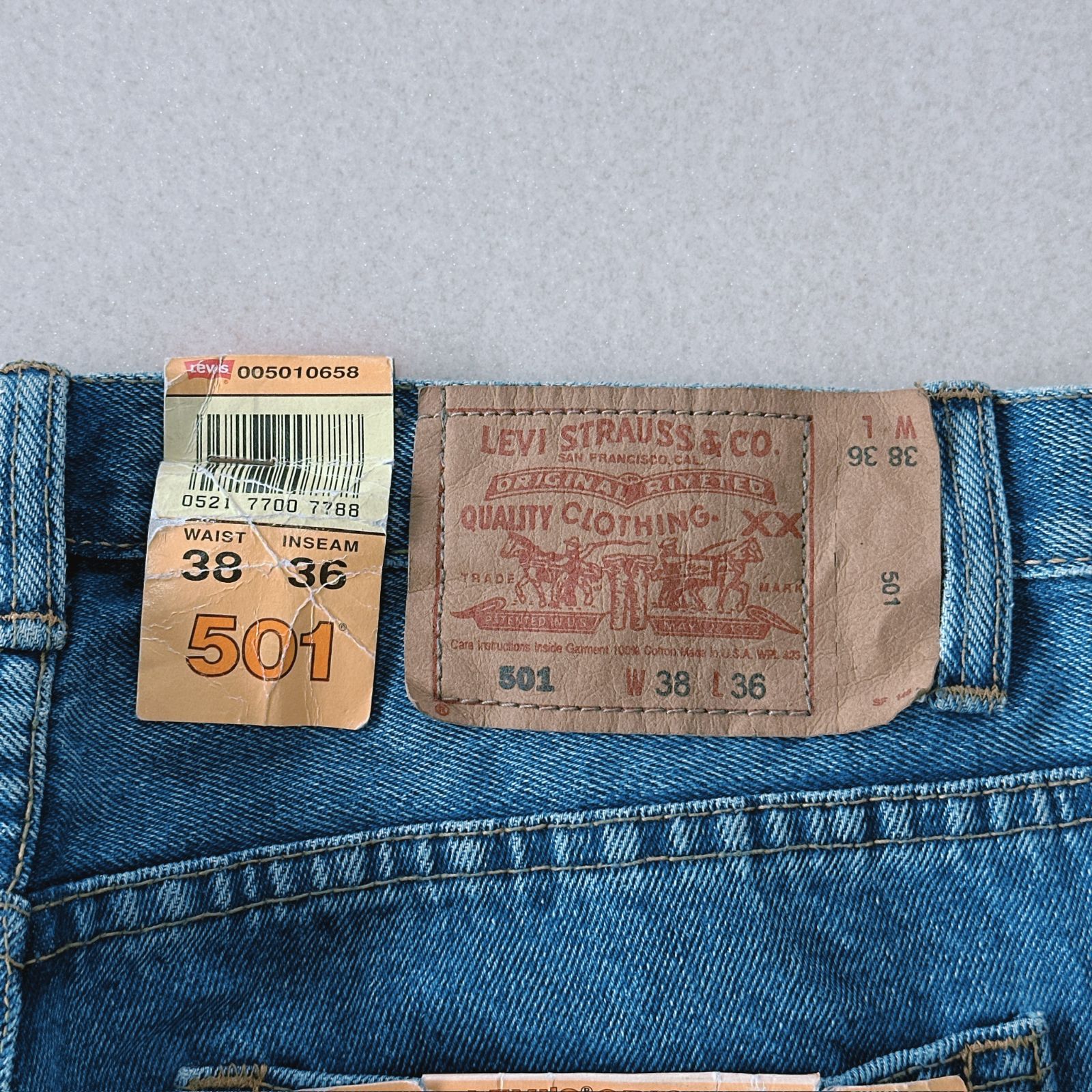 希少デッドストック】90s Levi's 501 USA製 W38 L36 1993年製 濃紺