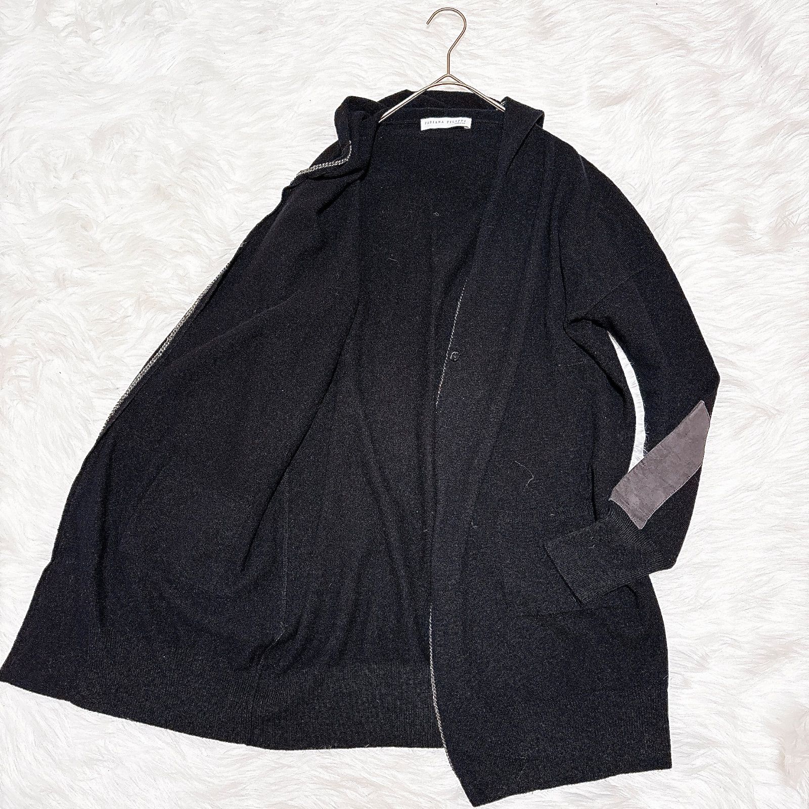 ファビアナフィリッピ フード ニット ウール シルク混 カシミヤ混 XL