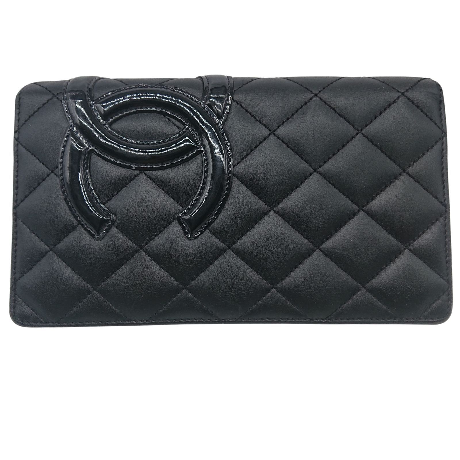 美品】CHANEL カンボンライン ココマーク 長財布 ブラック／ブラック