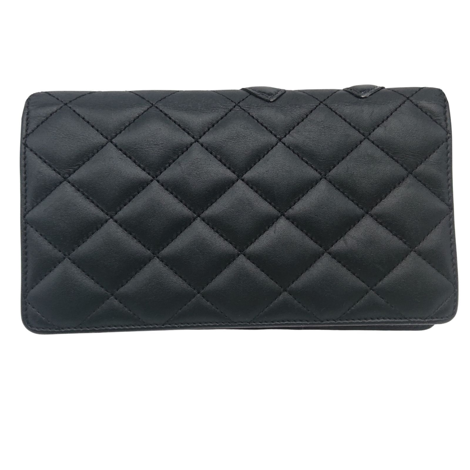 CHANEL カンボンライン ココマーク 長財布 ブラック 美品】CHANEL カンボンライン ココマーク 長財布 ブラック／ブラック