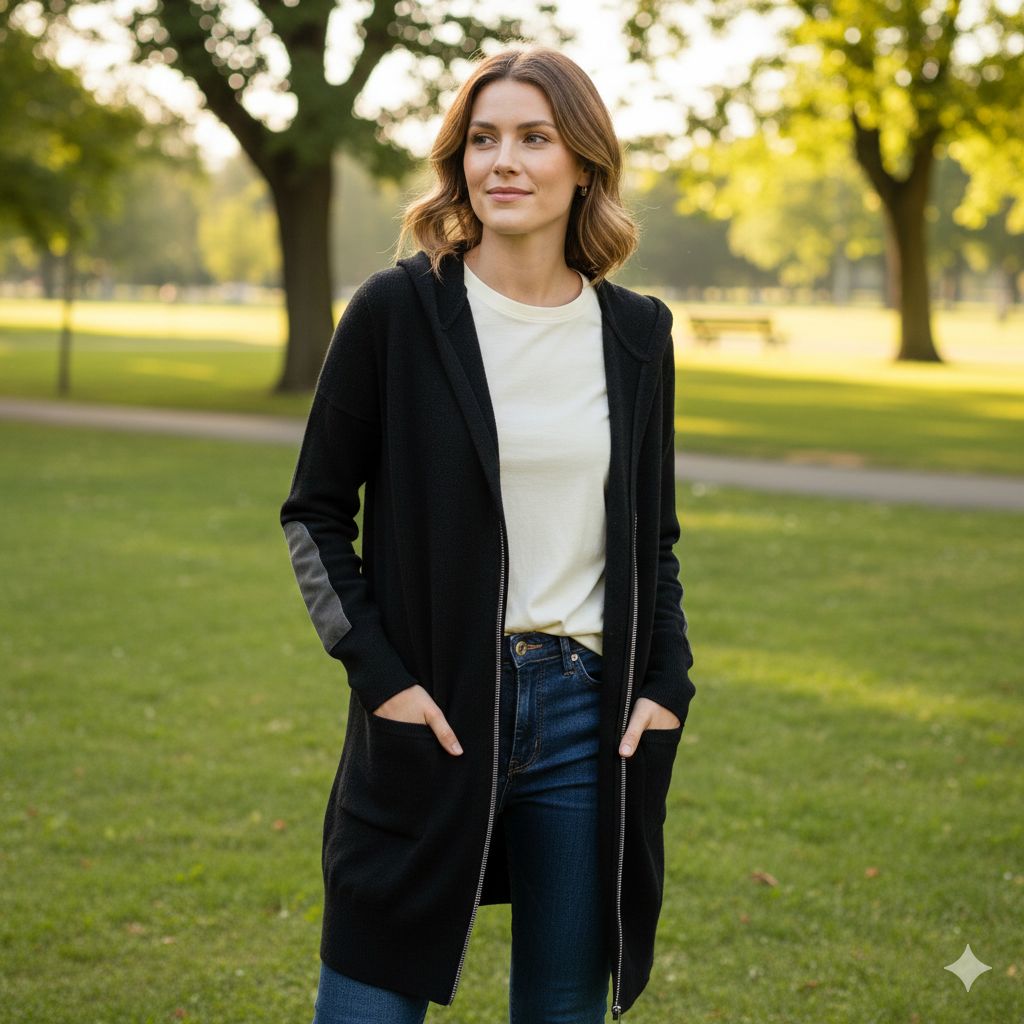 ファビアナフィリッピ フード ニット ウール シルク混 カシミヤ混 XL