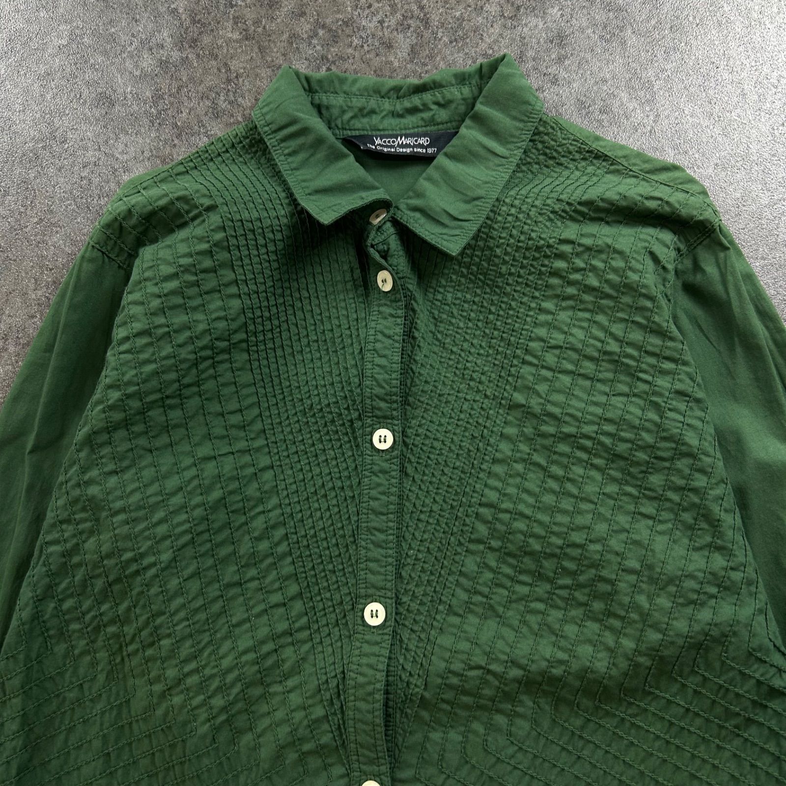 YACCO MARICARD ヤッコマリカルド 長袖 ピンタック シャツ ブラウス