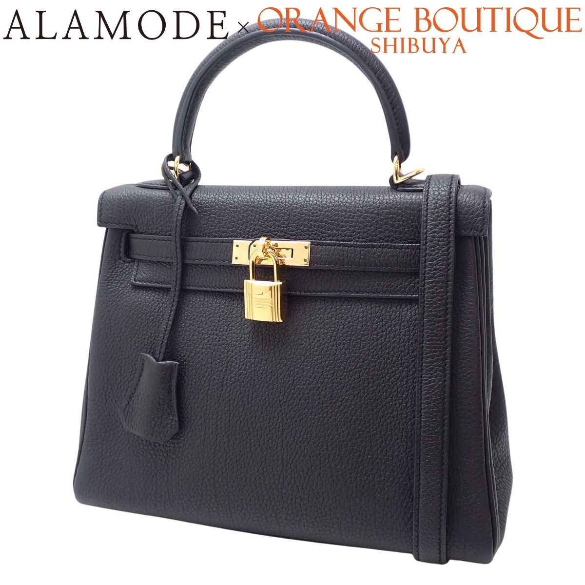 HERMES(エルメス) ケリー25 (内縫い) ブラック黒 トゴ ゴールド金具 A