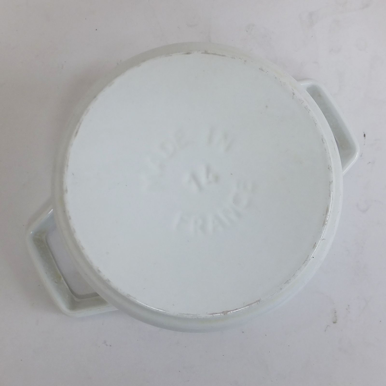 R727【美品】STAUB ピコ・ココットラウンド 14cm ホワイト /10 【公式 