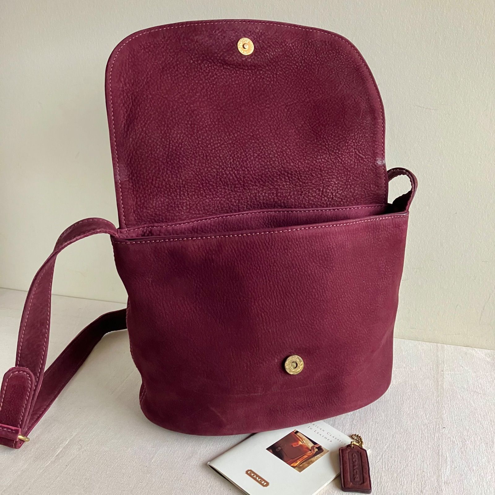 Rare Vintage Coach Sonoma Flap Bag Burgundy Nubuck - メルカリ