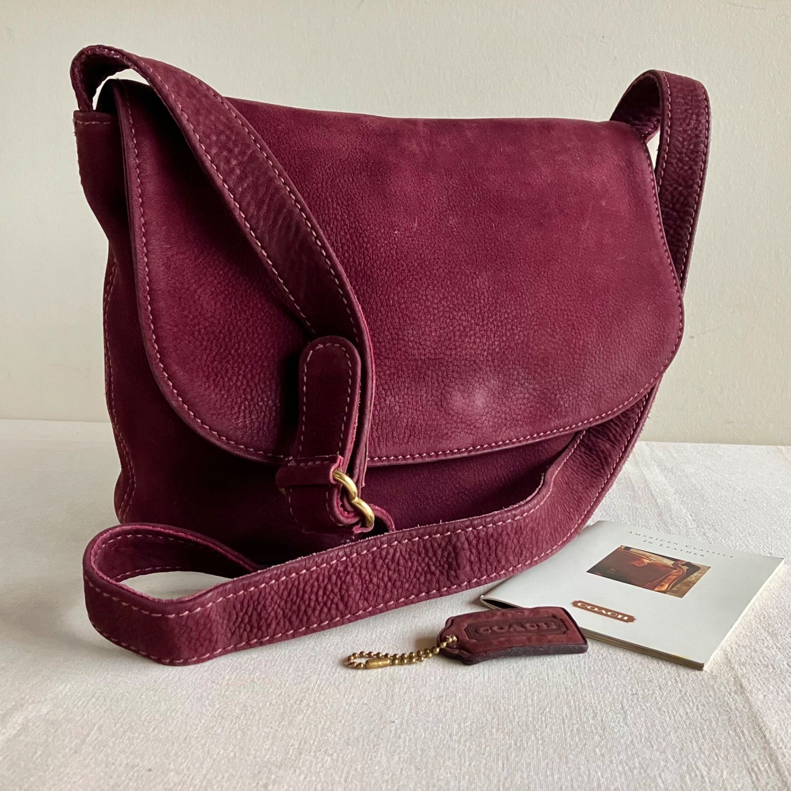 Rare Vintage Coach Sonoma Flap Bag Burgundy Nubuck - メルカリ