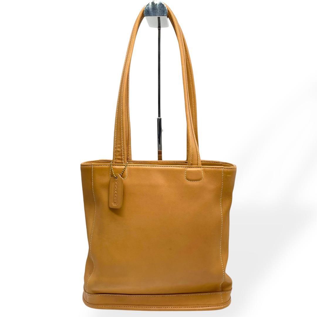 美品 COACH オールドコーチ USA製 トートバッグ 肩掛 レザー ベージュ