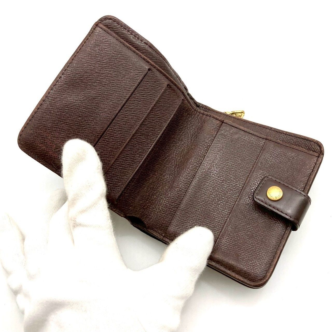 ルイヴィトン ダミエ コンパクトジップ 二つ折り財布 折り財布 71227