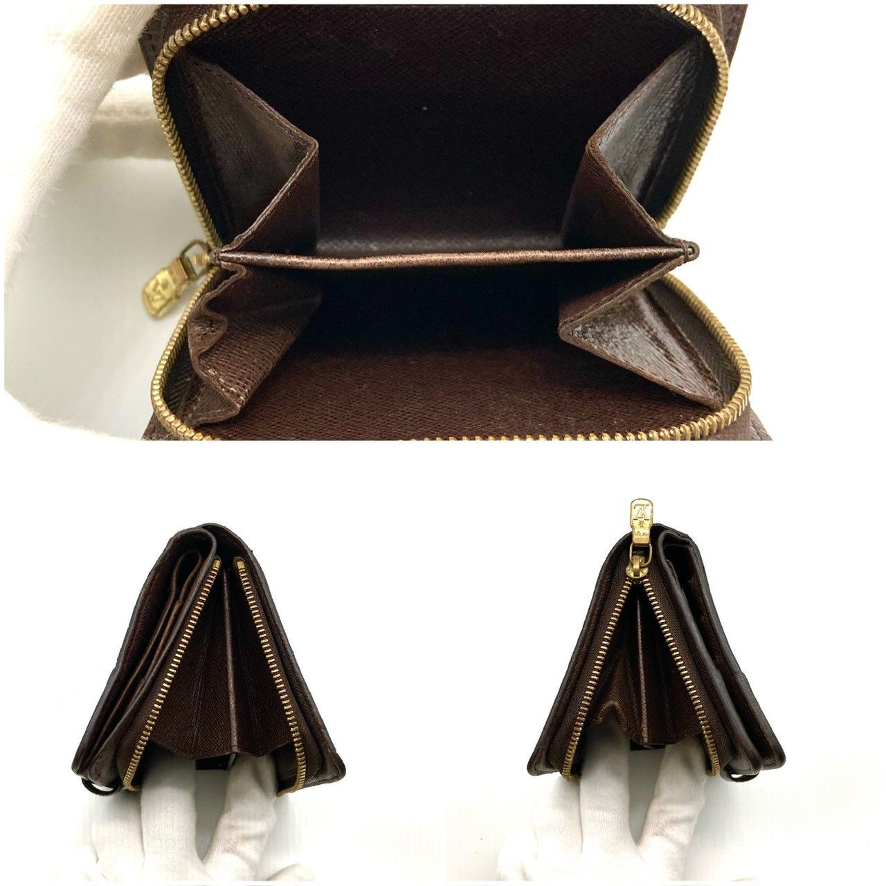 ルイヴィトン ダミエ コンパクトジップ 二つ折り財布 折り財布 71227