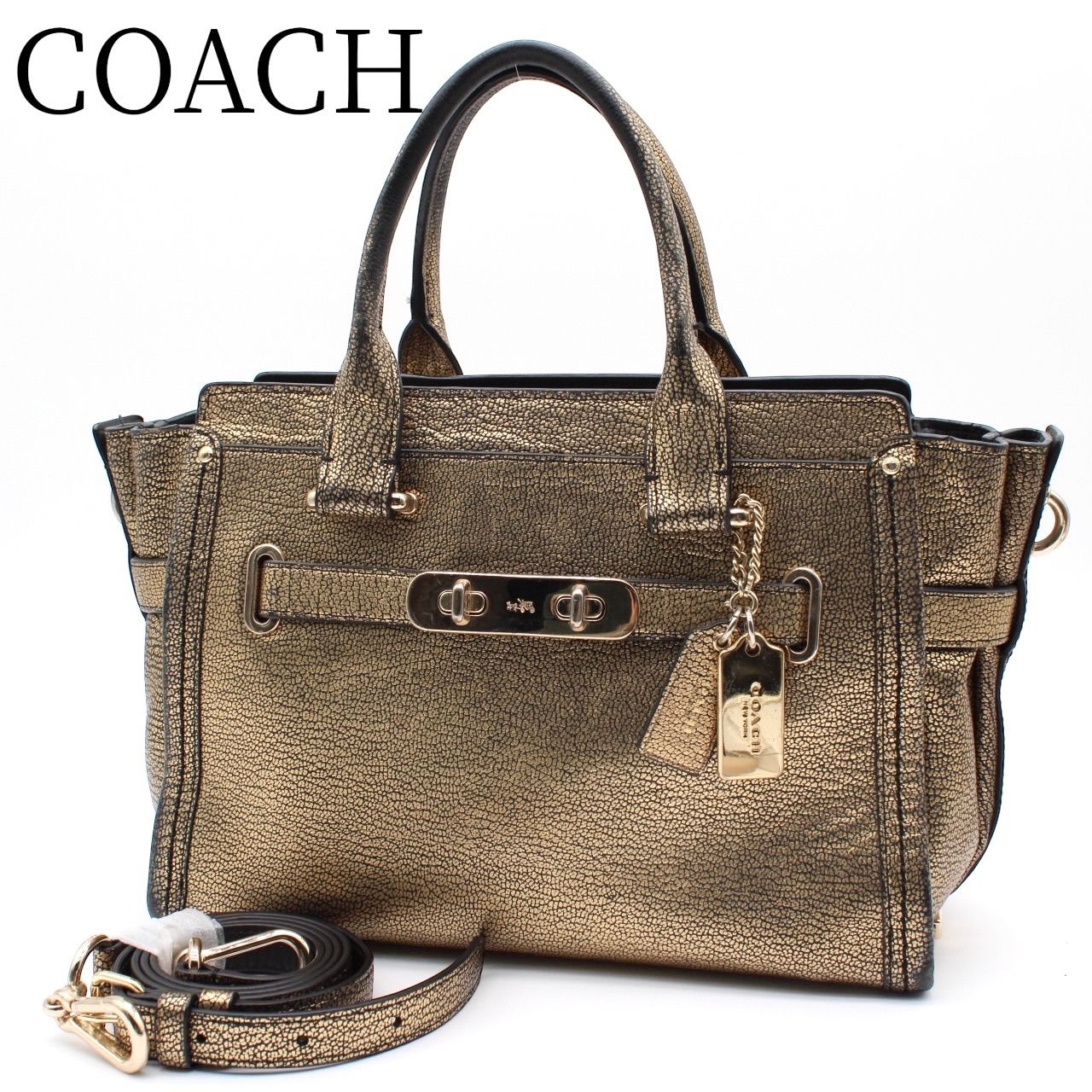 激レア・良品】COACH コーチ スワッガー27 ハンドバッグ ゴールド