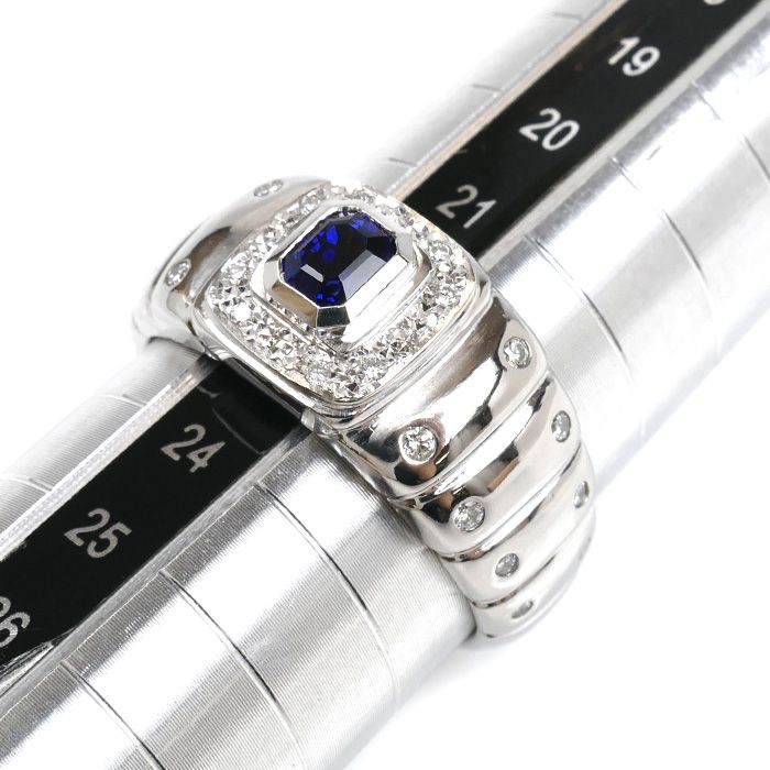 Pt900プラチナ リング・指輪 サファイア0.67ct ダイヤモンド0.24ct