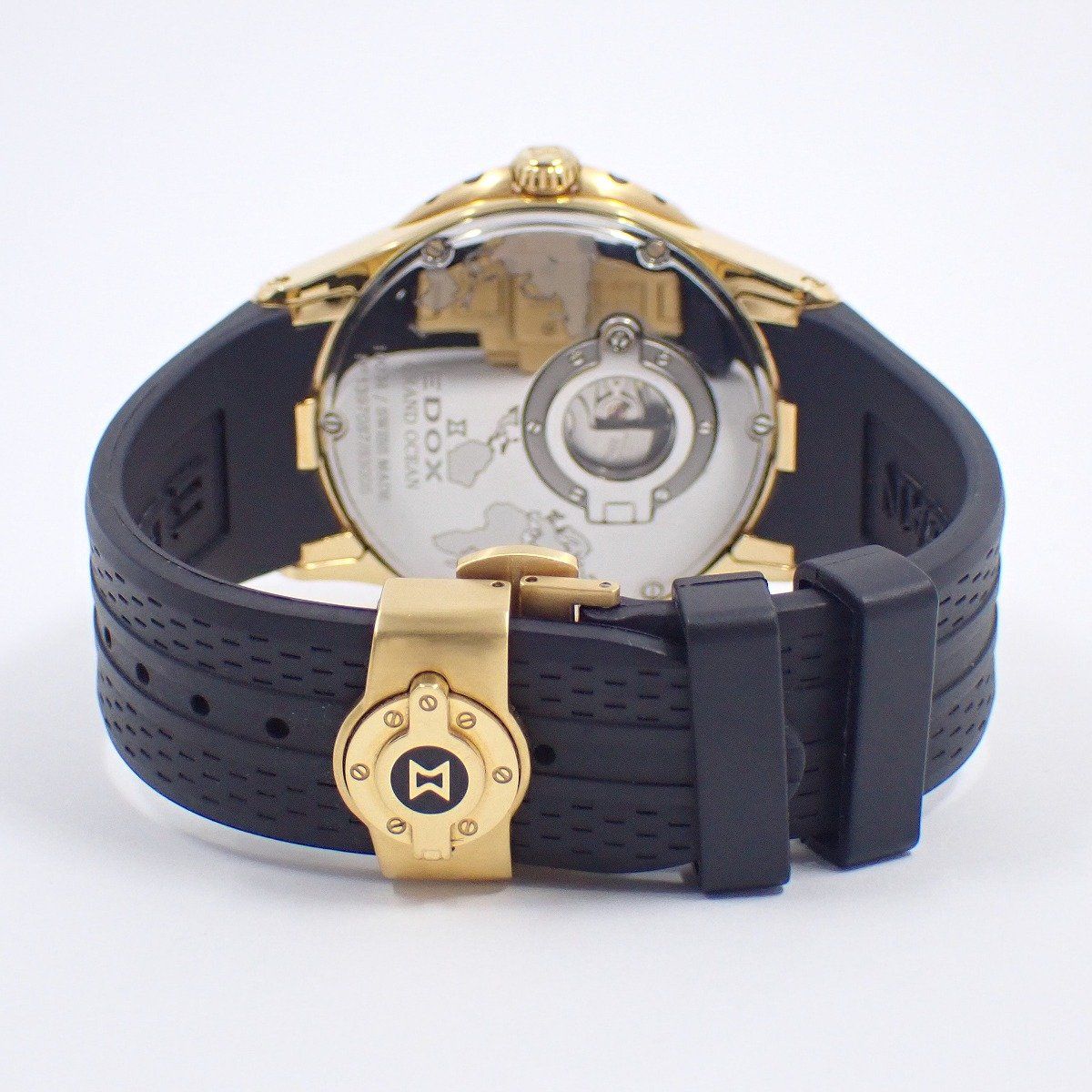 EDOX クロノラリー100m防水 クォーツ腕時計 ブラック/ゴールド EDOX エドックス グランドオーシャン デイデイト 自動巻き メンズ