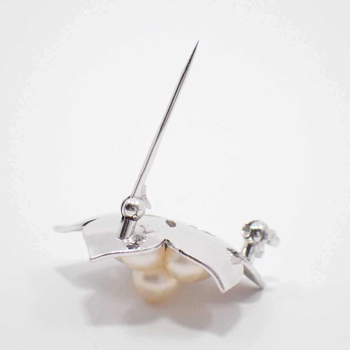 MIKIMOTO ミキモト 桜 フラワーモチーフ ブローチ シルバー/パール6粒