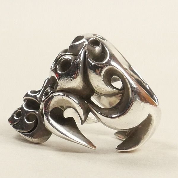 Size【18号】 TENDERLOIN テンダーロイン SKULL RING SILVER ボルネオ