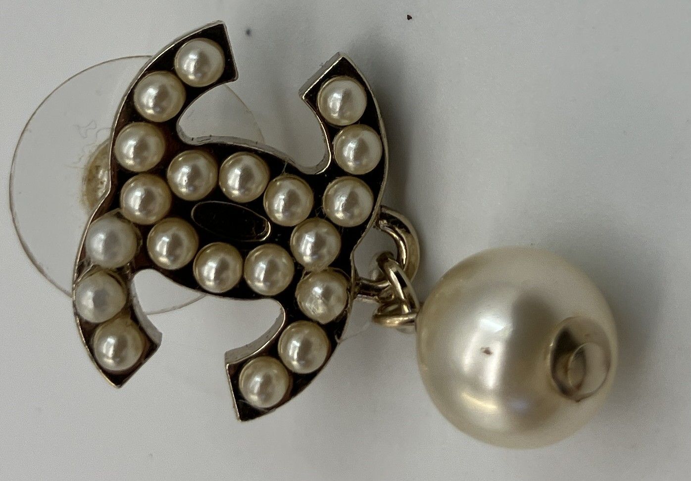 CHANEL シャネル ココマーク ピアス 07V フェイクパール ドロップ