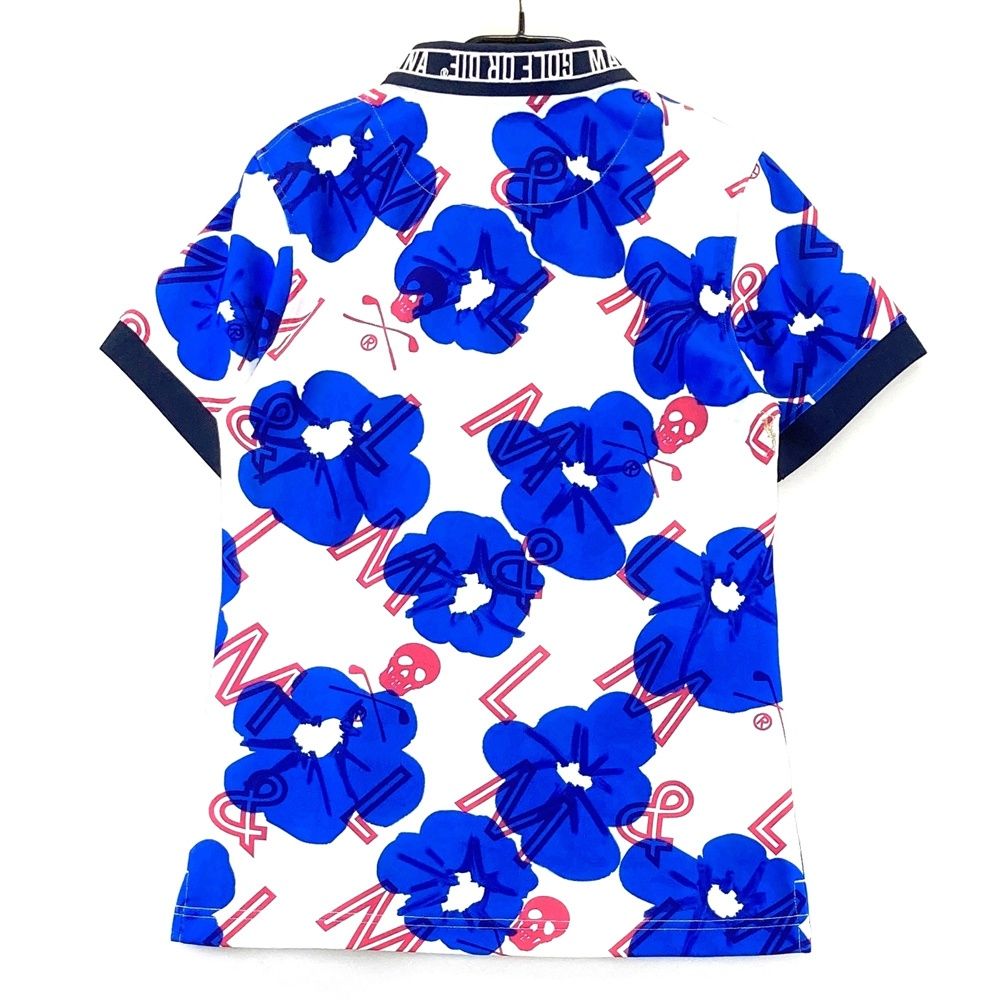 サイズ：38 MARK&LONA マークアンドロナ 半袖ポロシャツ スカル 総柄